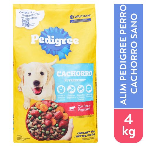 Alimento seco Pedigree para perros cachorros sabor res con vegetales - 4 kg