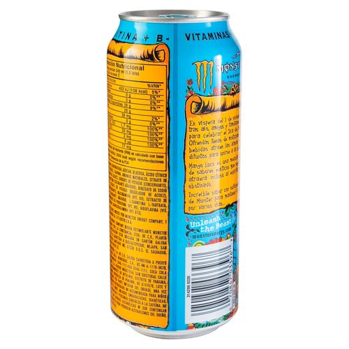 Bebida energetica Monster sabor mango loco lata - 473 ml