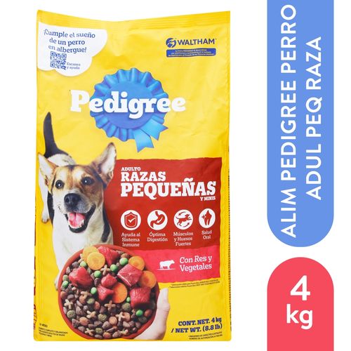 Alimento seco Pedigree para perros razas pequeñas sabor res con vegetales - 4 kg