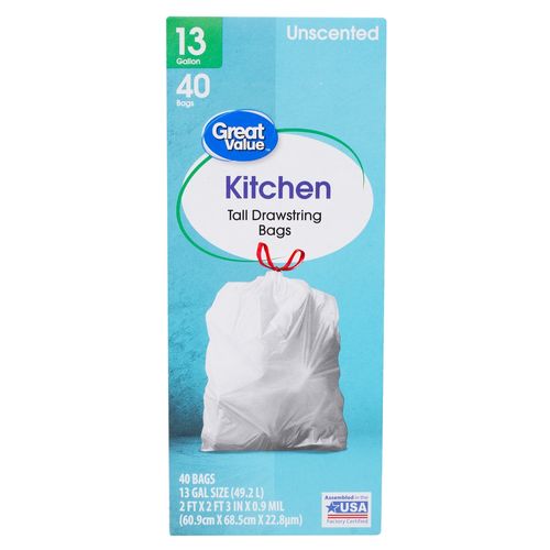 Bolsa Bas Great Value Blanca 13 Gal 40Un