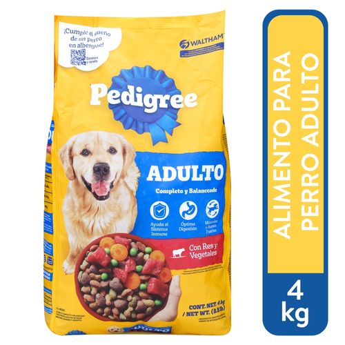 Alimento seco Pedigree para perros adultos sabor res con vegetales - 4 kg