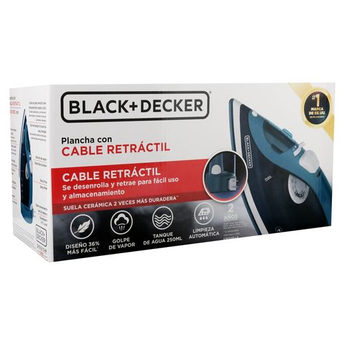 Black A Decker Plancha Cable Retractil
