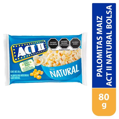 Palomitas Maiz Act Ii Natural Bolsa 80gr