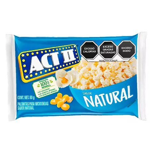 Palomitas Maiz Act Ii Natural Bolsa 80gr
