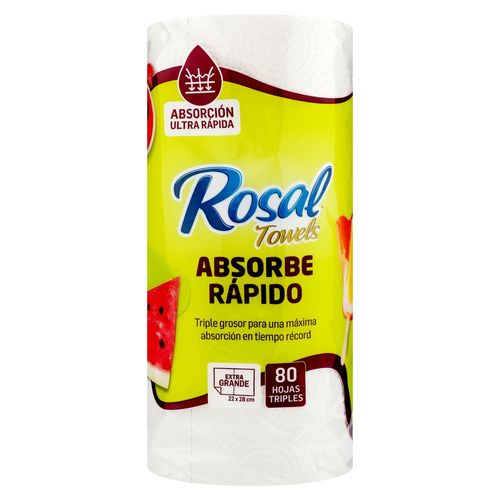 Toalla Rosal 3Ply Blanca Indiv 80Hojas