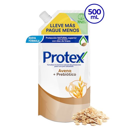 Jabón Líquido Antibacterial Protex Avena+Prebiótico - 500 ml