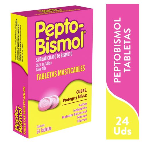 Tabletas Peptobismol Caja - 25 uds
