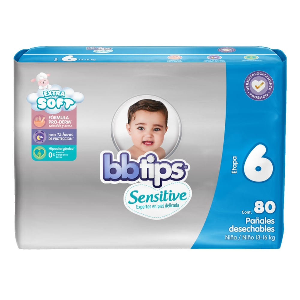 Comprar Panal Des Bbtips Sensitive Talla 6 X80 | Walmart Nicaragua - La ...