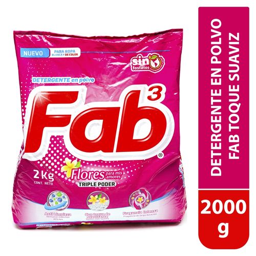 Detergente en polvo FAB toque suavizante -2000 g