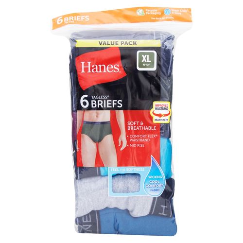 P6 Calzoncillo Hanes Cab Colores Surt S