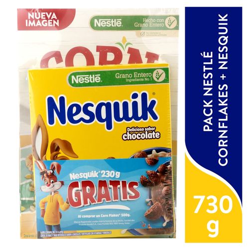Pack Corn Flakes Mas Nesquik 730gr