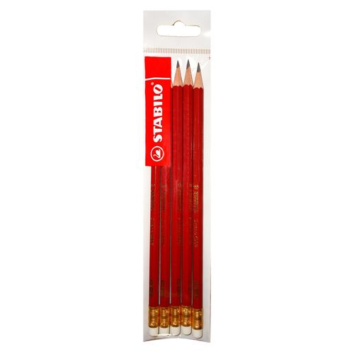 Lápiz Stabilo de grafito color rojo pack - 5 Uds
