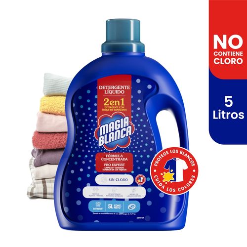 Detergente liquido Magia Blanca formula concentrada 2 en 1 - 5 L