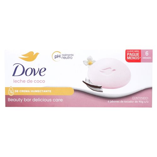 Jabón En Barra Dove Leche De Coco 6 Pack - 540 g