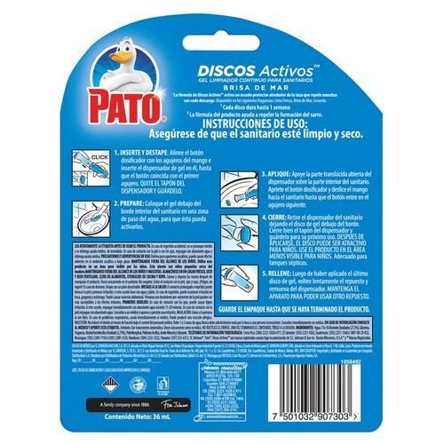 Discos Pato para baños activos brisa de mar con un aplicador - 36 ml