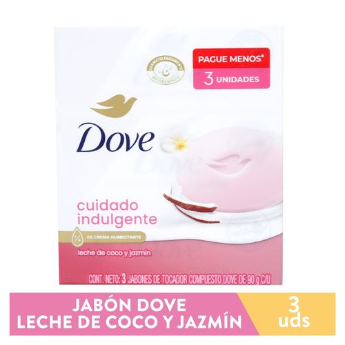 Jabón de baño Dove leche de coco y jazmín 3 pack - 270 g