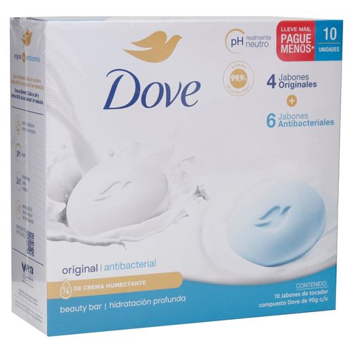 Jabón Dove 6 Antibacterial 4 Original 10 Pack - 900 g