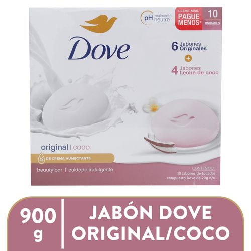 Jabón Dove Coco y Original 10 Pack -900 g
