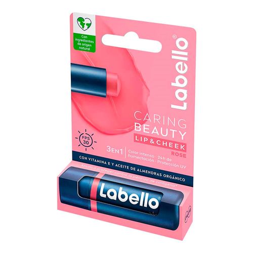 Pretectir labial Labello caring beauty 3 en 1 rose - 4.8 g