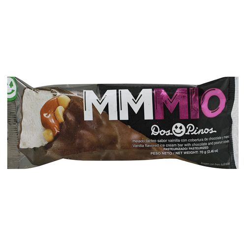 Helado Dos Pinos mmmio vainilla con cobertura de chcolate y maní - 70 g
