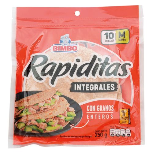 Tortilla de harina Bimbo mediana integral 10 Uds -  250 g