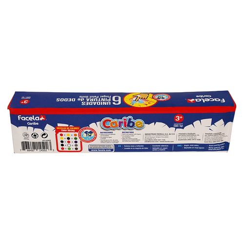 Pintura Facela caribe de dedo caja - 6 Uds