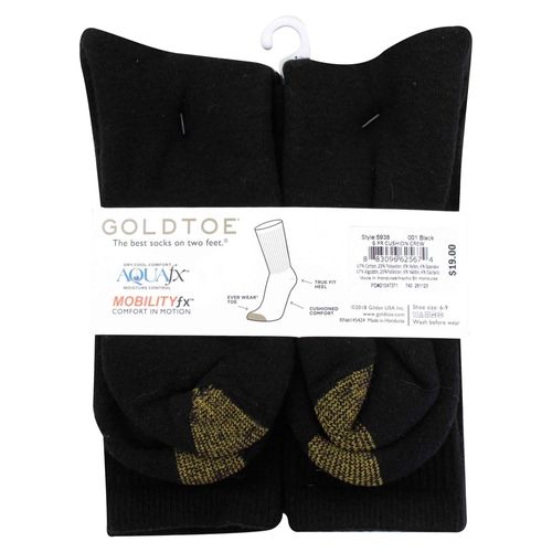 6Pk Calceta Crew Damas Gold Toe