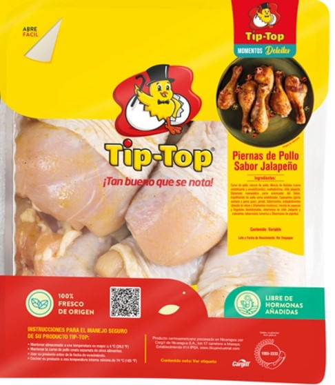 Piernas de Pollo Jalapeño Bandeja Tip Top - 2 lb