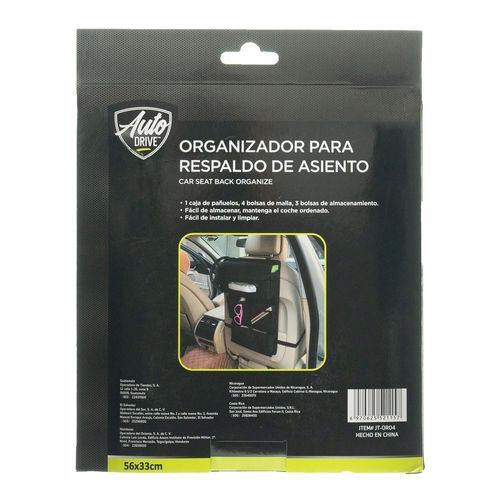 Organizador Auto Drive Para Auto Color Negro 56X33Cm