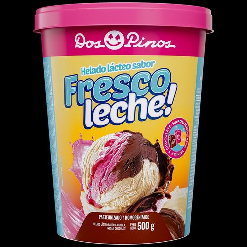Helado Dos Pinos napolitano fresco leche - 500 g