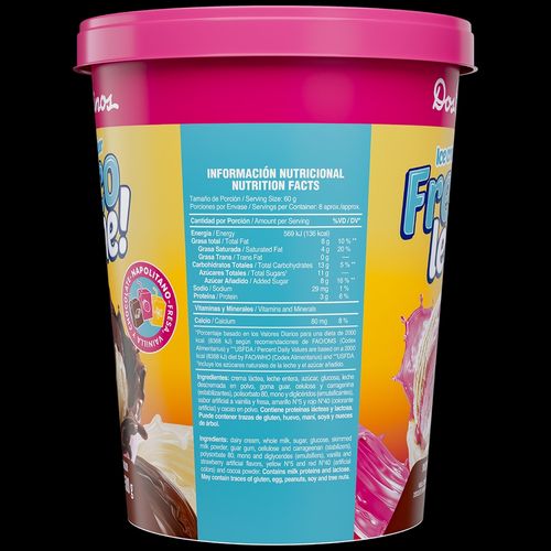 Helado Dos Pinos napolitano fresco leche - 500 g