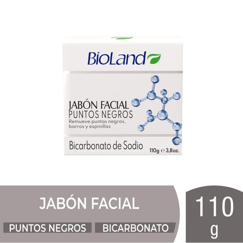 Jabón Facial Puntos Negros Bioland Barra Bicarbonato de Sodio- 110 g