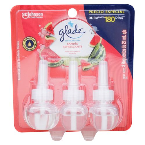 Aromatizante Glade Eléctrico Sandia 3 pack - 63 ml