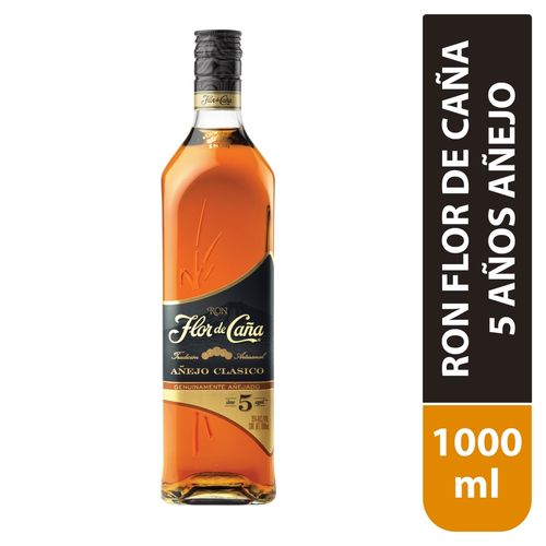 Ron Flor De Caña 5 Años Anejo Clasico- 1000ml
