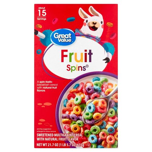 Cereal Great Value, Aros de Fruta - 615 g