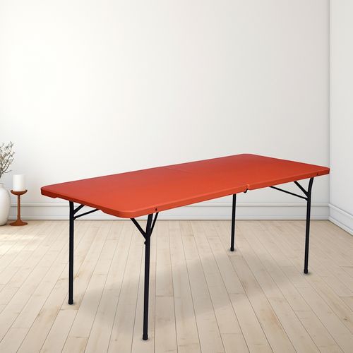 Mesa Plegable Plastica Naranja Mainstays - 182 8Cm