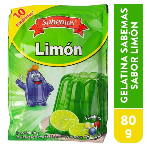 Gelatina Sabemas Sabor A Limón - 80 g