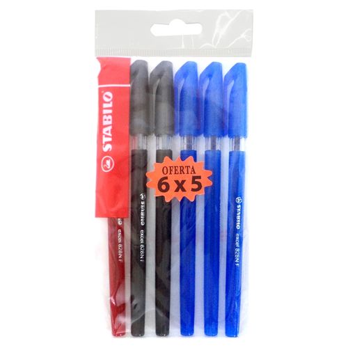 Lapicero Stabilo punta aguja pack - 6 Pzas