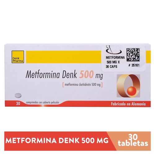Metformina Denk 500mg 30 Tabletas - Unidad  -Precio indicado por Unidad-