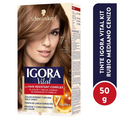 Tinte Schwarzkopf igora vital color rubio mediano cenizo - 50 ml