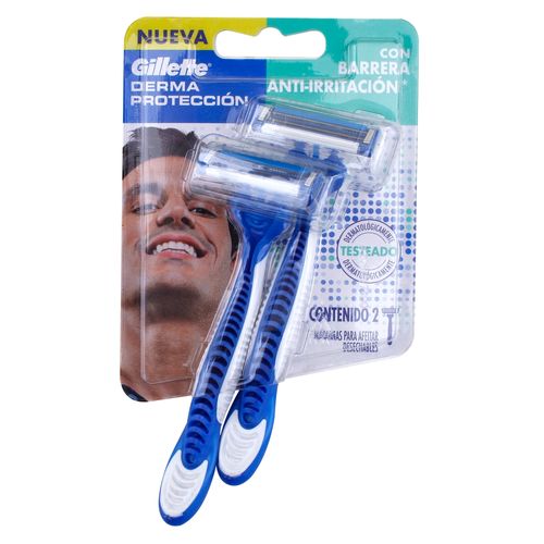 Máquina de Afeitar Gillette Derma Protección Desechable 2 Unidades