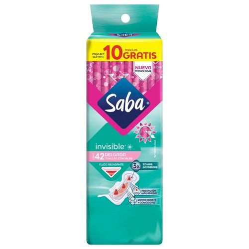 Toalla invisible Saba delgadas con alas -42 uds