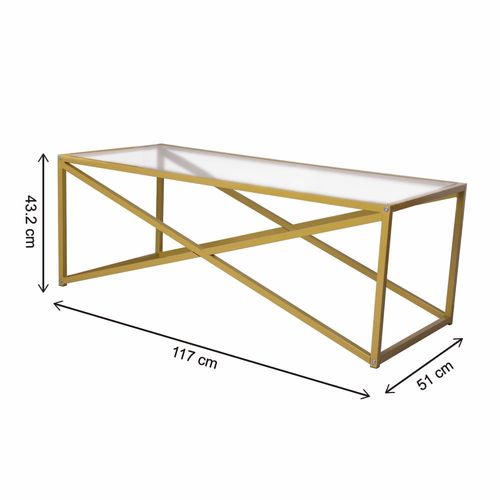 Mesa Minstays De Centro Rectagular De Vidrio de 116 cm