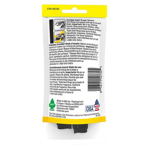 4 Pack Aromatizante Little Tree Vent Wrap Vainilla