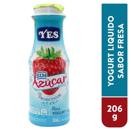 Yogurt Yes Líquido Light  Sin Azúcar Fresa - 206gr