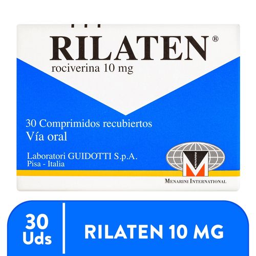 Comprimidos Recubiertos Rilaten 10mg- 30 Tabletas