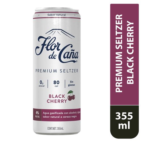 Bebida Flor de Caña Premium Seltzer Black Cherry - 355 ml