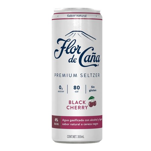 Bebida Flor de Caña Premium Seltzer Black Cherry - 355 ml