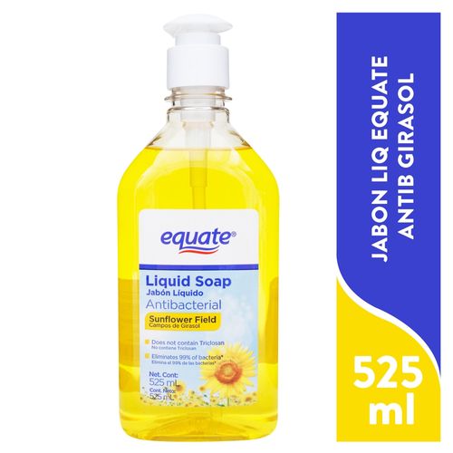 Jabón Liquido Equate Antibacterial Con Girasol 525ml