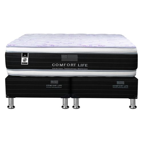 Set cama y colchón Facenco king color negro con blanco
